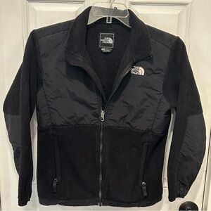 The North Face Denali Fleece Jacket Girls L 14/16 Black Polartec Full Zip Youth